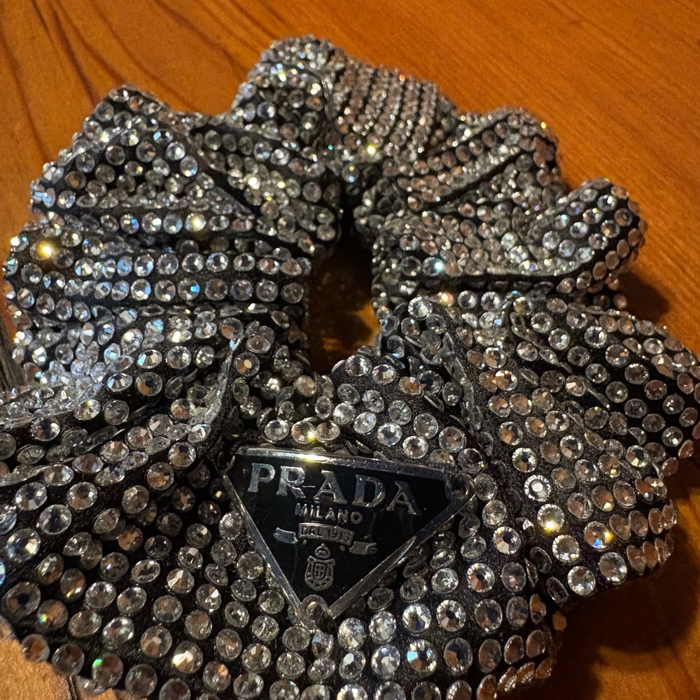 Prada Black and Silver Rhinestone Hair Accessory